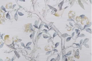 Kaufmann Kimono Vine Printed Cotton Drapery Fabric in Putty 