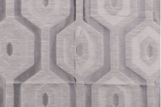 Grey Watkins Graphic Sheer Drapery Fabric in Taupe