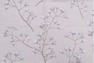 Old World Weavers Blossom Printed Linen Drapery Fabric in Rose