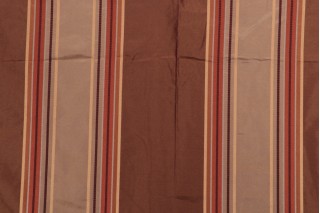 Fonthill Marcello Stripe Silk Decorator Fabric in Cocoa Brown