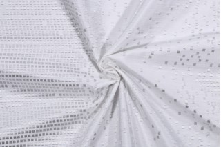 Old World Weavers Platon Sheer Drapery Fabric in Neige Argent