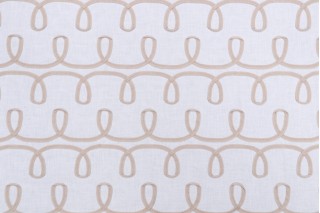 PK Lifestyles Loop & Lace Embroidered Drapery Fabric in Parchment
