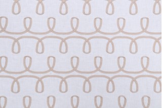 PK Lifestyles Loop & Lace Embroidered Drapery Fabric in Parchment