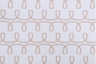 PK Lifestyles Loop & Lace Embroidered Drapery Fabric in Parchment