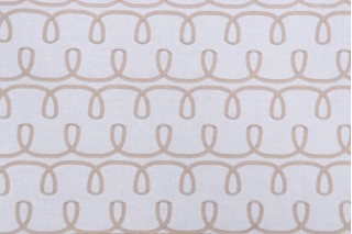 PK Lifestyles Loop & Lace Embroidered Drapery Fabric in Parchment