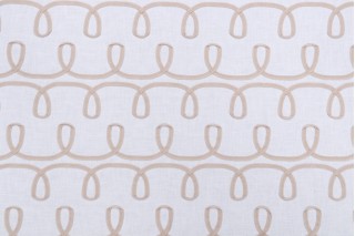 PK Lifestyles Loop & Lace Embroidered Drapery Fabric in Parchment