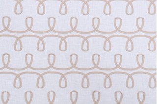 PK Lifestyles Loop & Lace Embroidered Drapery Fabric in Parchment