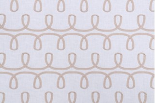 PK Lifestyles Loop & Lace Embroidered Drapery Fabric in Parchment