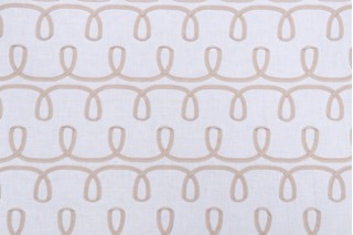 PK Lifestyles Loop & Lace Embroidered Drapery Fabric in Parchment