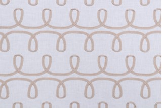 PK Lifestyles Loop & Lace Embroidered Drapery Fabric in Parchment