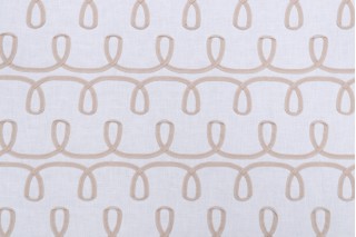 PK Lifestyles Loop & Lace Embroidered Drapery Fabric in Parchment