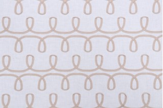 PK Lifestyles Loop & Lace Embroidered Drapery Fabric in Parchment