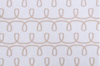 PK Lifestyles Loop & Lace Embroidered Drapery Fabric in Parchment