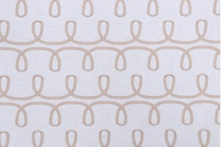 PK Lifestyles Loop & Lace Embroidered Drapery Fabric in Parchment