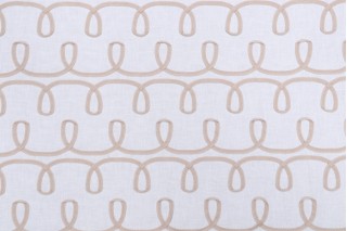 PK Lifestyles Loop & Lace Embroidered Drapery Fabric in Parchment