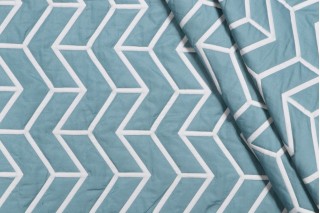 Vision Fabrics Wingtip Quilted Decorator Fabric in Caribbean 