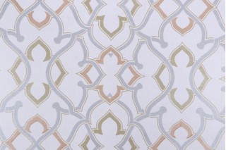 PK Lifestyles Linked Printed Cotton Drapery Fabric in Gilded 