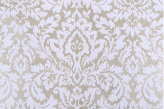 Waverly Dashing Damask Printed Cotton Drapery Fabric in Gold 