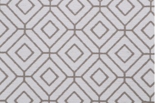 Geo Trellis Woven Chenille Upholstery Fabric in Natural