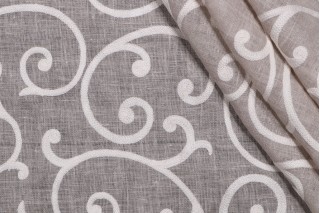 Norbar Portland Embroidered Sheer Drapery Fabric in 11-Natural