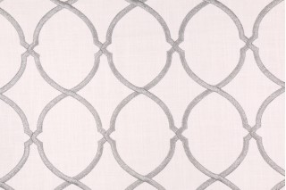 Robert Allen Teague Embroidered Drapery Fabric in Steel by DwellStudio