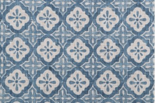 Kaufmann Zari Printed Polyester Drapery Fabric in Marina 