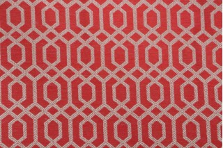 Lattice Woven Decorator Fabric in Rouge