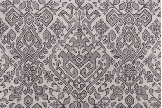 Richloom Platinum Collection Zaire Printed Drapery Fabric in Gunmetal