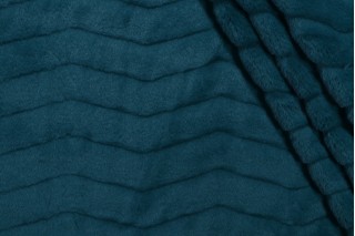 PK Lifestyles Lush Chevron Faux-Fur Decorator Fabric in Teal 