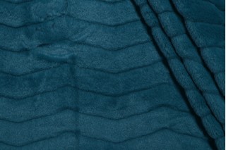 PK Lifestyles Lush Chevron Faux-Fur Decorator Fabric in Teal 