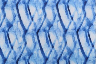 PK Lifestyles Ripples Printed Polyester Outdoor Fabric in Navy 