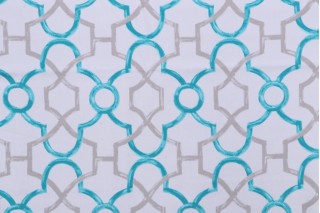 Covington Integra Printed Cotton Twill Drapery Fabric in 219-Turquoise