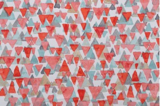 PK Lifestyles Reef Point Printed Polyester Outdoor Fabric in Coral 
