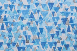 PK Lifestyles Reef Point Printed Polyester Outdoor Fabric in Azure 