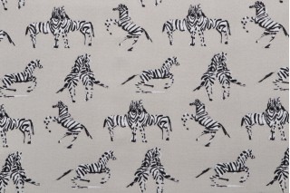 Novogratz Dr Zebra Printed Polyester Outdoor Fabric in Natural 