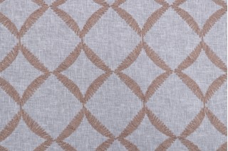 PK Lifestyles Corded Diamond Semi-Sheer Embroidered Drapery Fabric in Natural