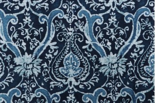 PK Lifestyles Sarasa Printed Linen Blend Drapery Fabric in Baltic
