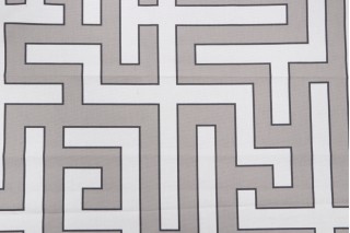 Grey Watkins Long Garden Printed Cotton Drapery Fabric in Grey/Cream