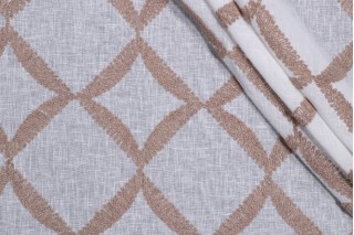 PK Lifestyles Corded Diamond Sheer Embroidered Drapery Fabric in Natural 