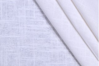 Lino Textiles Ancient Slubby Woven Linen Blend Drapery Fabric in White 