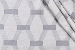 1 Yard Linked Embroidered Drapery Fabric in Fog