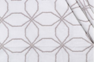 Mosaic Embroidered Drapery Fabric in Grey
