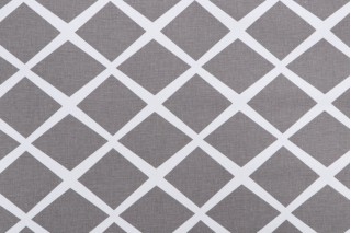 Serena & Lily Lattice Printed Cotton Drapery Fabric in Smoke