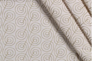 1 Yard Grey Watkins Constant Motion Embroidered Drapery Fabric in Green