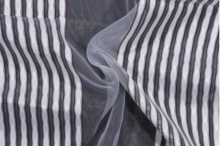 Christian Fischbacher Addition Sheer Drapery Fabric in Tuxedo