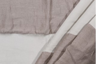 Christian Fischbacher Fine Stripe Reversible Decorator Fabric in Almond
