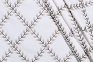 PK Lifestyles Clover Lane Emb Drapery Fabric in Birch 