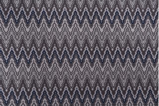 Chevron Woven Chenille Upholstery Fabric in Indigo