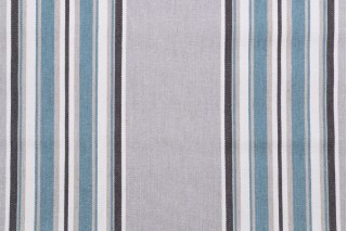 Stripe Woven Decorator Fabric in Blue/Grey
