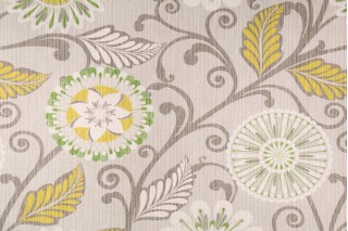 HGTV Home Urban Blossoms Printed Cotton Drapery Fabric in Platinum